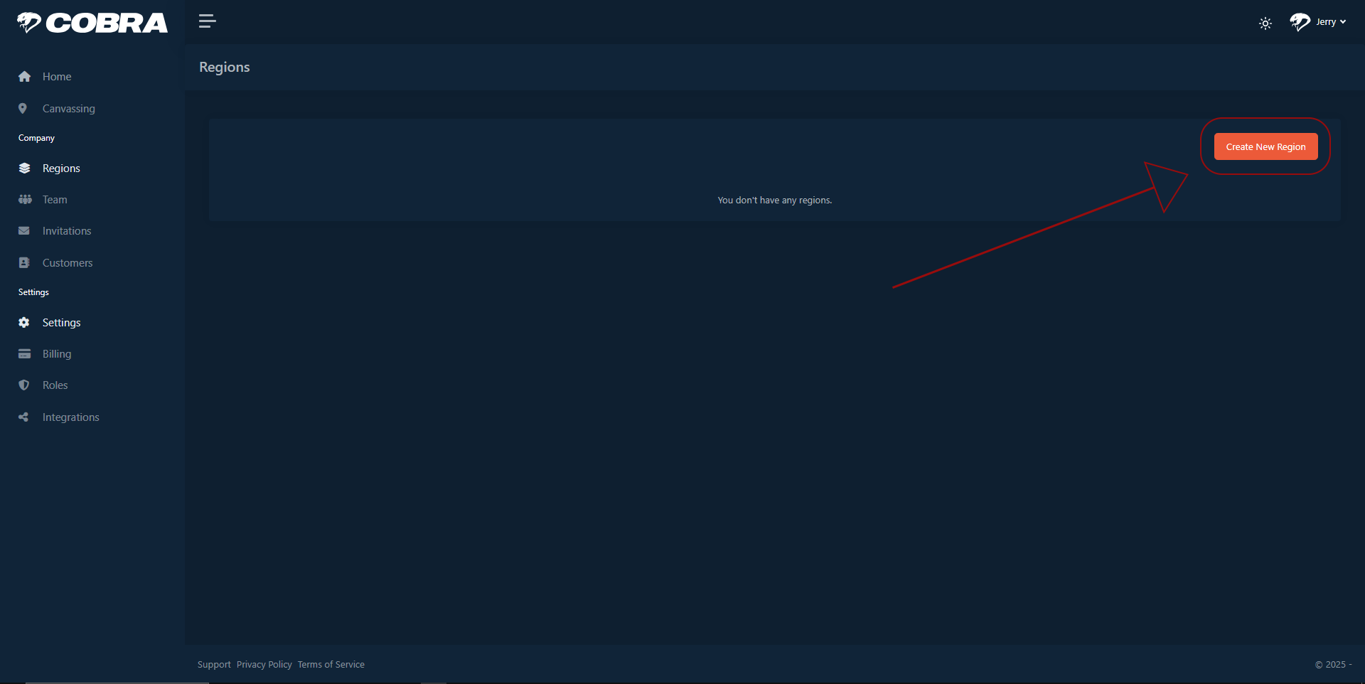 COBRA desktop region