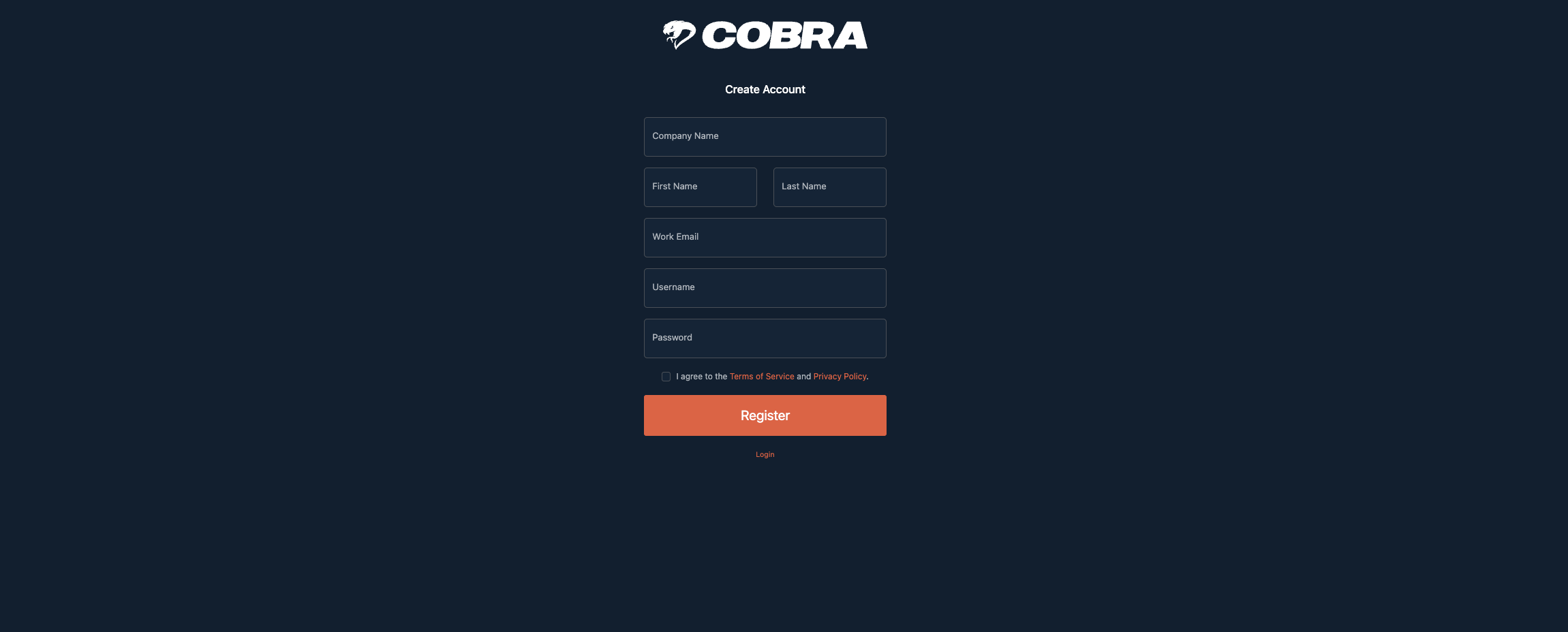 COBRA desktop register