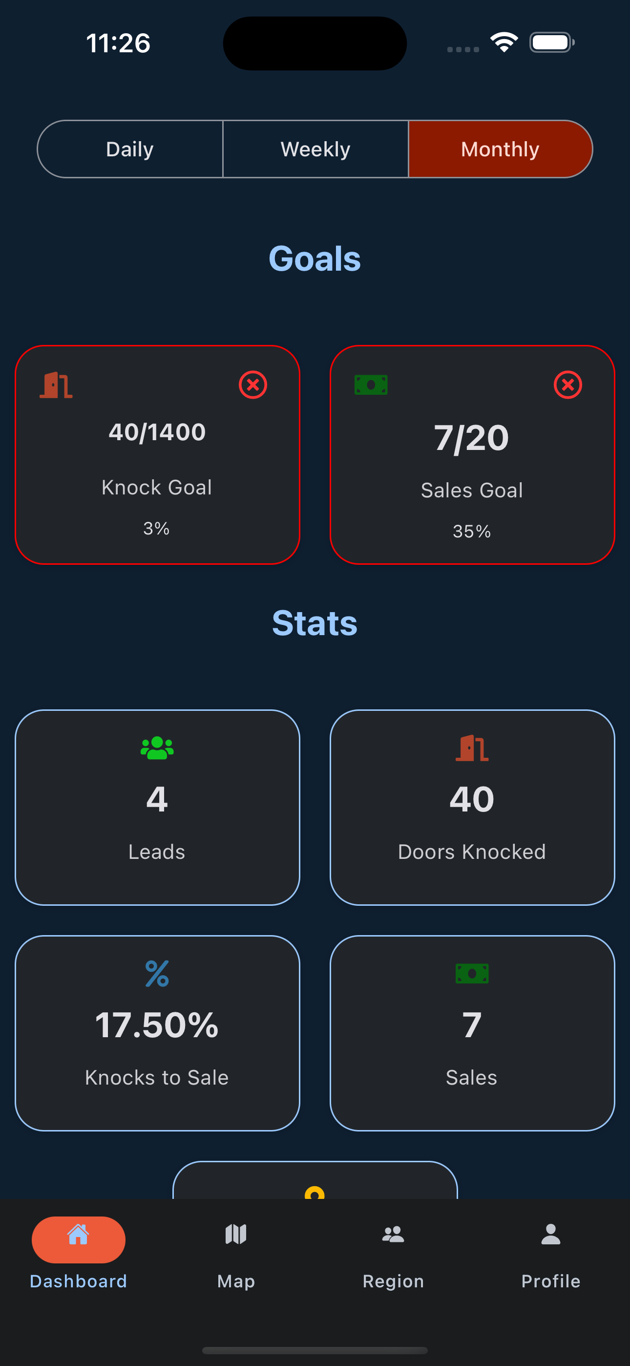COBRA mobile dashboard